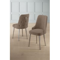 Set scaune Hanah Home Newa Cappuccino Chrome