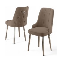 Set scaune Hanah Home Newa Cappuccino Chrome imaginea #2 — magazin online Desire.md
