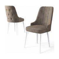 Set scaune Hanah Home Newa Cappuccino White imaginea #2 — magazin online Desire.md