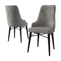 Set scaune Hanah Home Neta Grey Black imaginea #2 — magazin online Desire.md