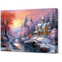 Tablou pe numere Art Gallery Premium Apus de iarna 40x50cm (GX46475)