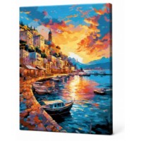 Tablou pe numere Art Gallery Premium Oraș de coastă multicolor 40x50cm (GX47386)