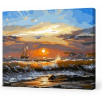 Tablou pe numere Art Gallery Premium Răsărit la mare 40x50cm (GX43287)