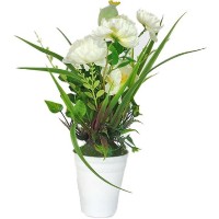Floare decorativă Casa Masa Maci in ghiveci 36 cm White (DK24172WH)