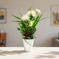 Floare decorativă Casa Masa Maci in ghiveci 36 cm White (DK24172WH) imaginea #2 — magazin online Desire.md
