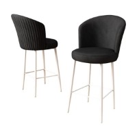Set scaune de bar Hanah Home Fora Black White imaginea #3 — magazin online Desire.md