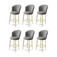 Set scaune de bar Hanah Home Fora Grey Gold