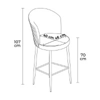 Set scaune de bar Hanah Home Fora Anthracite Chrome imaginea #2 — magazin online Desire.md