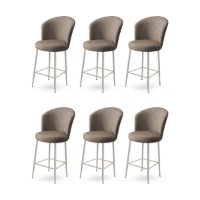 Set scaune de bar Hanah Home Fora Cappuccino Chrome