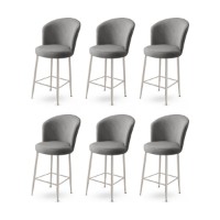 Set scaune de bar Hanah Home Fora Grey Chrome
