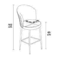 Set scaune de bar Hanah Home Alte Cream Chrome imaginea #2 — magazin online Desire.md