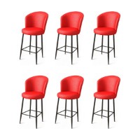 Set scaune de bar Hanah Home Uras Red Black