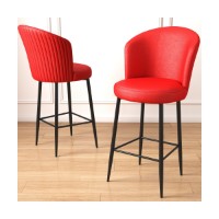Set scaune de bar Hanah Home Uras Red Black imaginea #2 — magazin online Desire.md