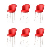 Set scaune de bar Hanah Home Uras Red White
