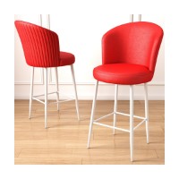 Set scaune de bar Hanah Home Uras Red White imaginea #2 — magazin online Desire.md