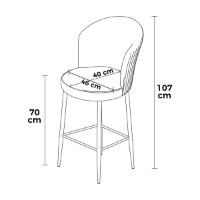 Set scaune de bar Hanah Home Uras Black White imaginea #4 — magazin online Desire.md