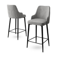 Set scaune de bar Hanah Home Enox Grey Black imaginea #3 — magazin online Desire.md