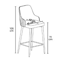 Set scaune de bar Hanah Home Enox Cappuccino White imaginea #3 — magazin online Desire.md