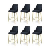 Set scaune de bar Hanah Home Enox Anthracite Gold