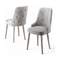Set scaune Hanah Home Newa Grey Chrome imaginea #2 — magazin online Desire.md