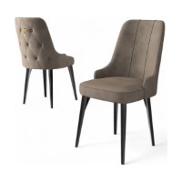 Set scaune Hanah Home Newa Cappuccino Black imaginea #2 — magazin online Desire.md