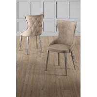 Set scaune Hanah Home Alpa Cappuccino Chrome