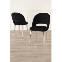 Set scaune Hanah Home Pane Black Chrome