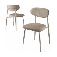 Set scaune Hanah Home Vina Cappuccino Chrome imaginea #2 — magazin online Desire.md