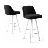 Set scaune de bar Hanah Home Atex Black White imaginea #2 — magazin online Desire.md