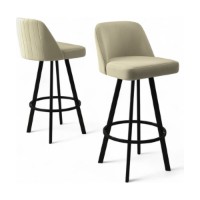 Set scaune de bar Hanah Home Atex Cream Black imaginea #2 — magazin online Desire.md