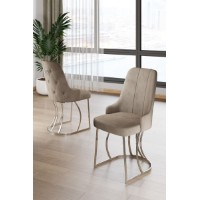 Set scaune Hanah Home Puva Cappuccino Chrome