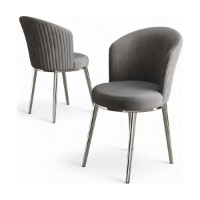 Set scaune Hanah Home Risa Grey Chrome imaginea #2 — magazin online Desire.md