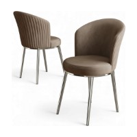 Set scaune Hanah Home Risa Cappuccino Chrome imaginea #2 — magazin online Desire.md