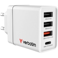Încărcător Verbatim 30W 4 Port White (49701)