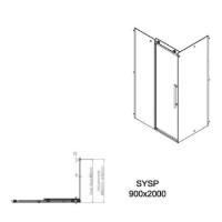 Cabină de duș Miscellaneous SYSP 90x200 Matte Black 8mm imaginea #2 — magazin online Desire.md