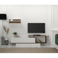 Comodă TV Hanah Home Asos White Walnut