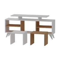 Comodă TV Hanah Home Kutay White Teak imaginea #3 — magazin online Desire.md
