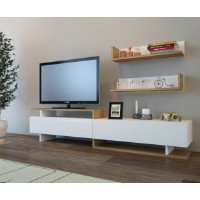 Comodă TV Hanah Home Ayaz White Teak imaginea #2 — magazin online Desire.md