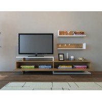 Comodă TV Hanah Home Ayaz Teak White