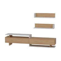 Comodă TV Hanah Home Ayaz Teak White imaginea #3 — magazin online Desire.md