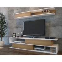 Comodă TV Hanah Home Sims White Teak