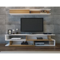Comodă TV Hanah Home Sims White Teak imaginea #2 — magazin online Desire.md