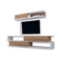 Comodă TV Hanah Home Sims White Teak imaginea #3 — magazin online Desire.md
