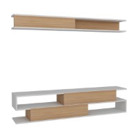 Comodă TV Hanah Home Sims White Teak imaginea #4 — magazin online Desire.md