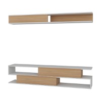 Comodă TV Hanah Home Sims White Teak imaginea #5 — magazin online Desire.md