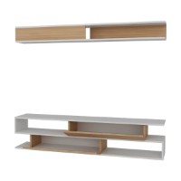 Comodă TV Hanah Home Sims White Teak imaginea #6 — magazin online Desire.md