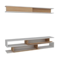 Comodă TV Hanah Home Sims White Teak imaginea #7 — magazin online Desire.md