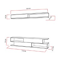 Comodă TV Hanah Home Sims White Teak imaginea #8 — magazin online Desire.md