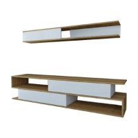Comodă TV Hanah Home Sims Teak White imaginea #2 — magazin online Desire.md