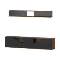 Comodă TV Hanah Home Tac Walnut Black imaginea #3 — magazin online Desire.md